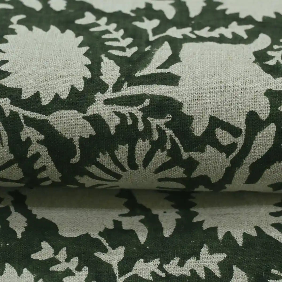 Bradley Hand Block Printed Linen Upholstery Fabric