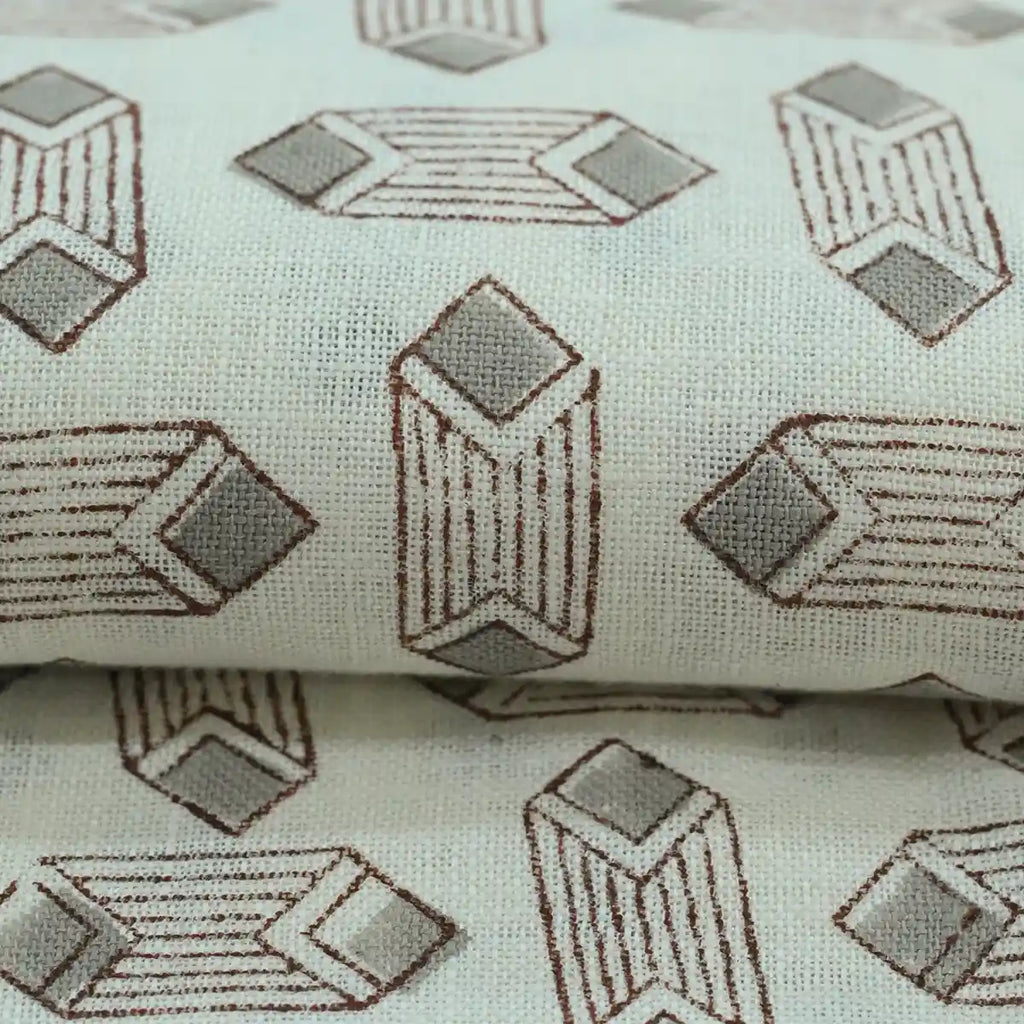 Papier Print Flower Heavy Linen Fabric