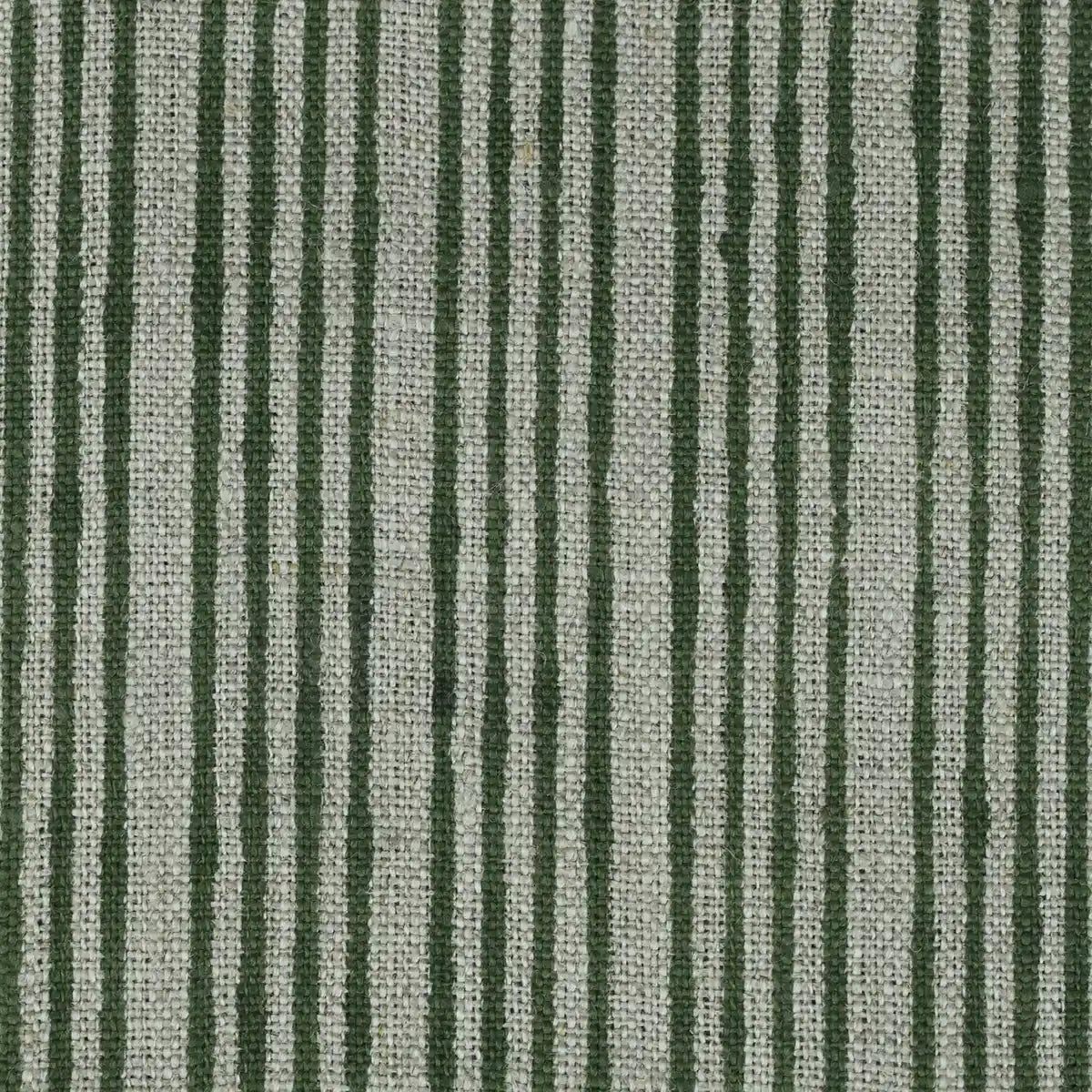 Natural Block Multistriped Heavy Linen Fabric for Upholstery