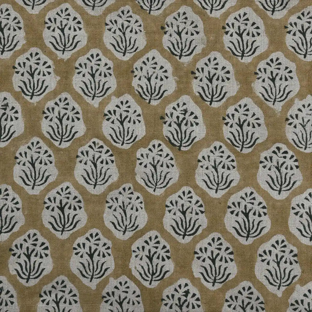 Aster Hand Block Linen Fabric