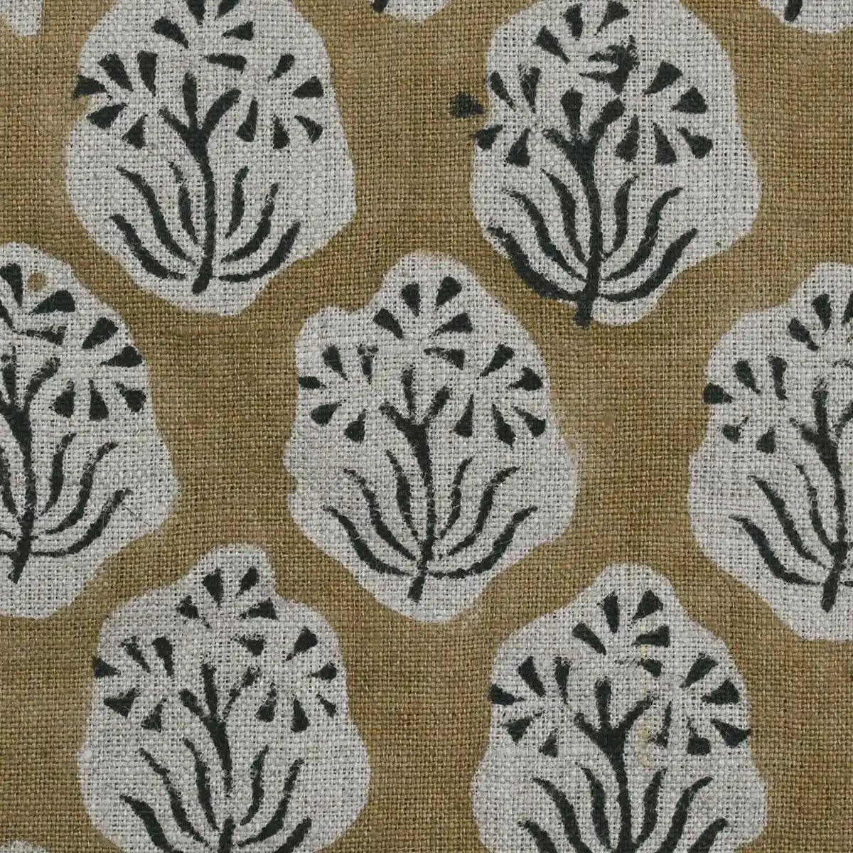 Aster Hand Block Linen Fabric