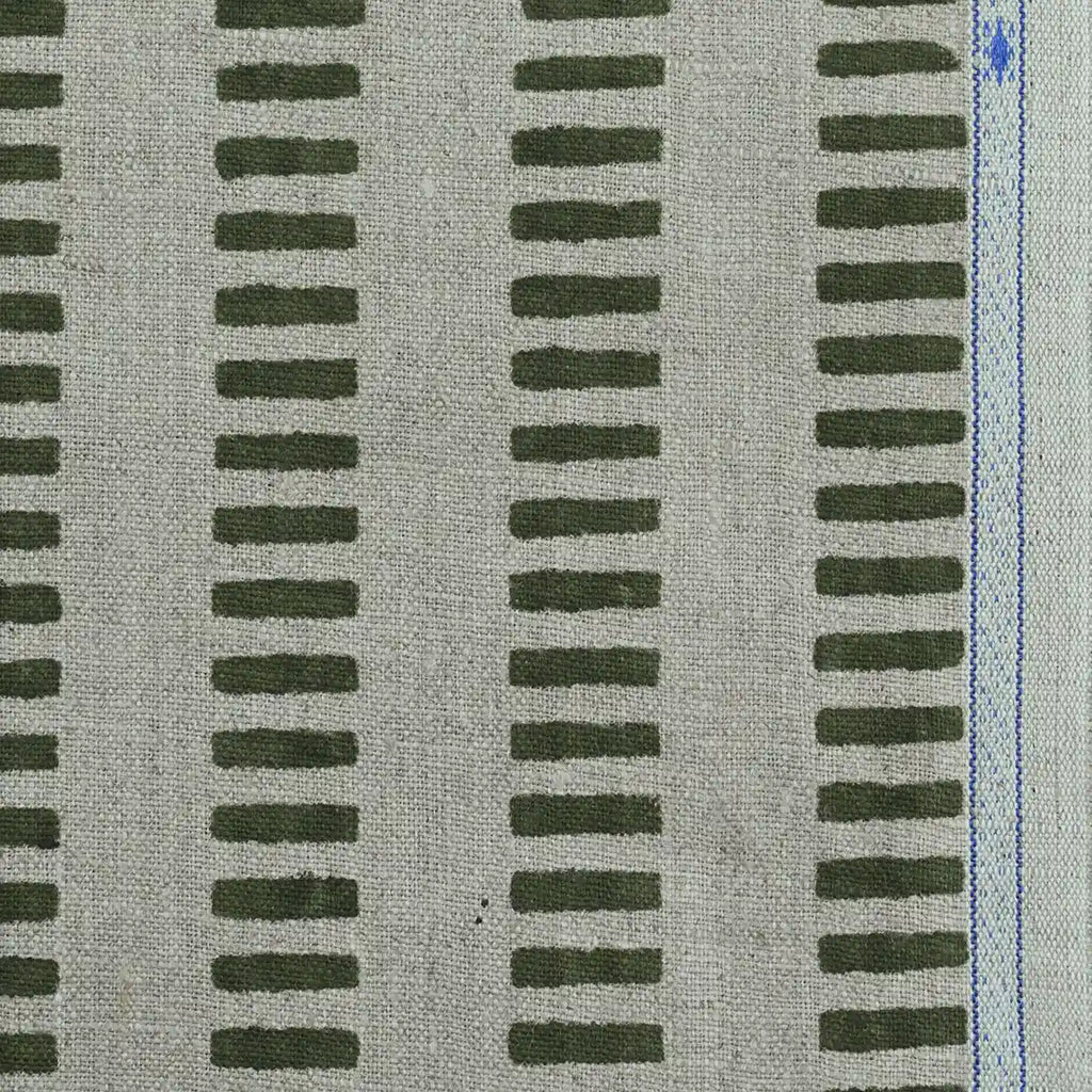 Vesper Indian Block Print Linen Fabric by the Yard