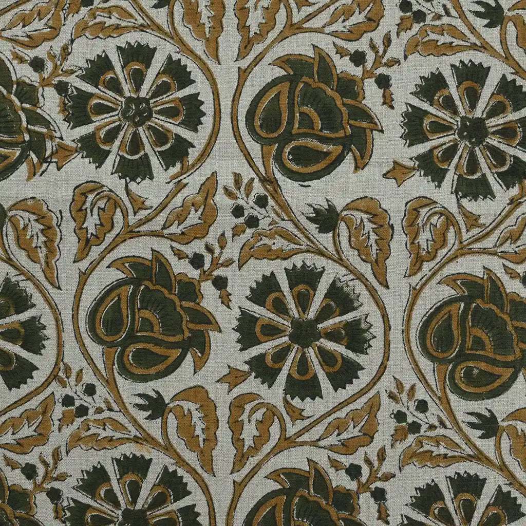 Agnes Hand Block Printed Lenin Upholstery Fabric
