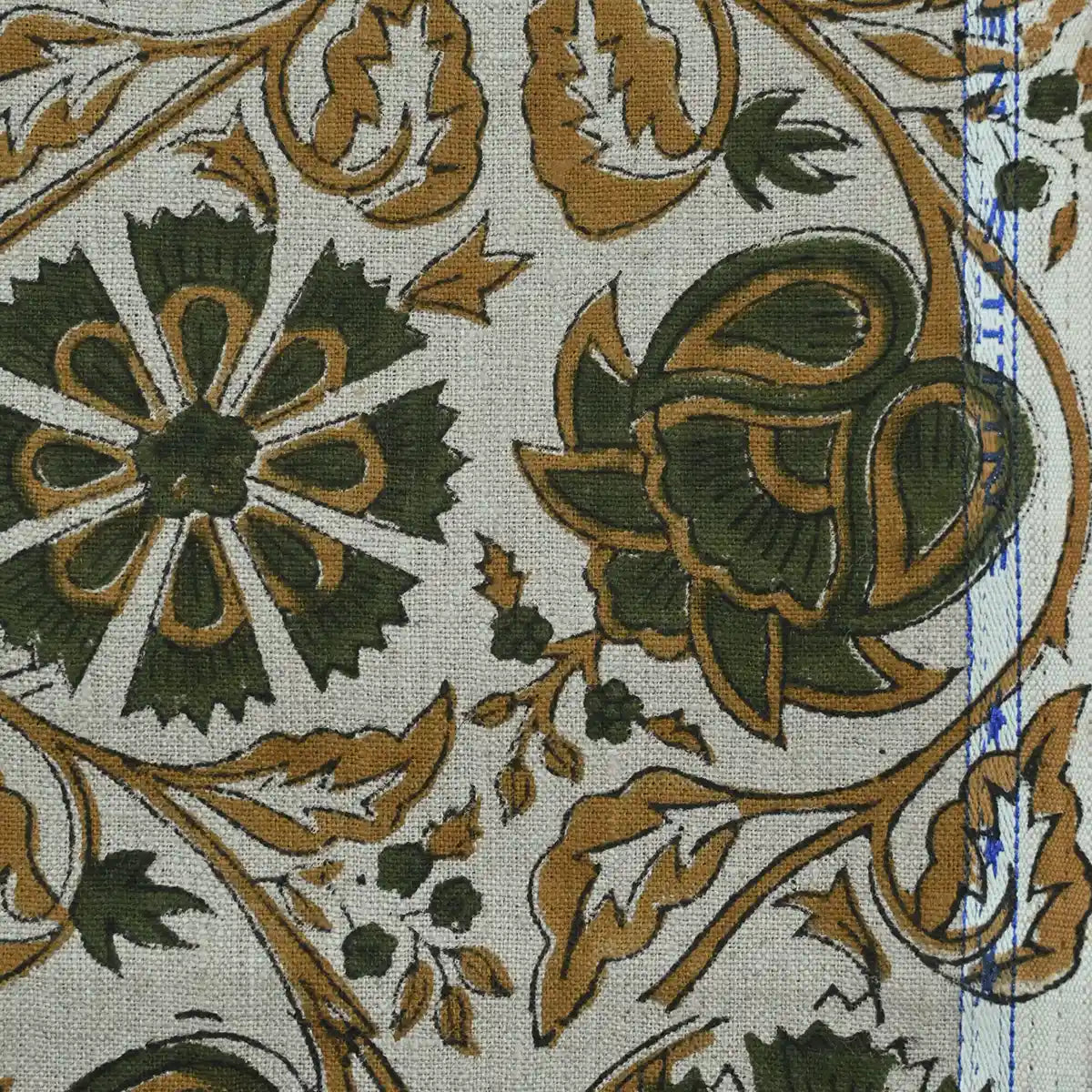Agnes Hand Block Printed Lenin Upholstery Fabric