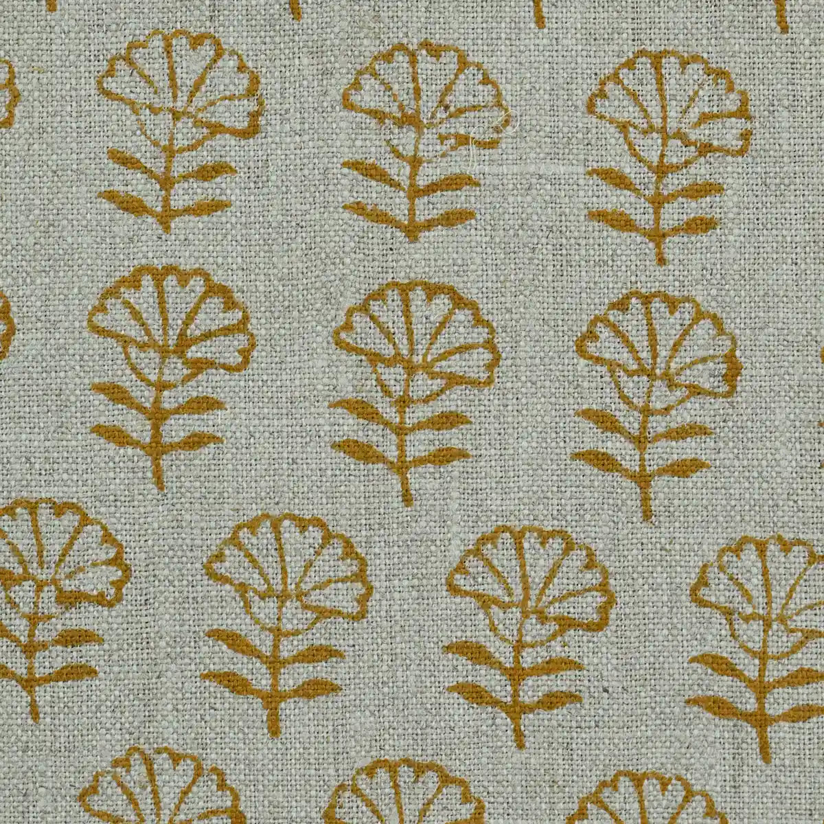 Pattern of stylized leaves on a textured fabric background