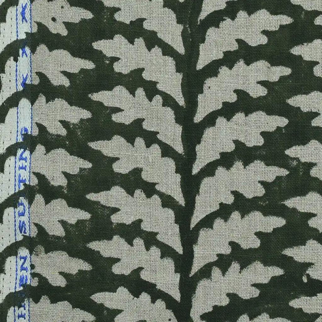 Scottie Hand Block Printed Linen Fabric