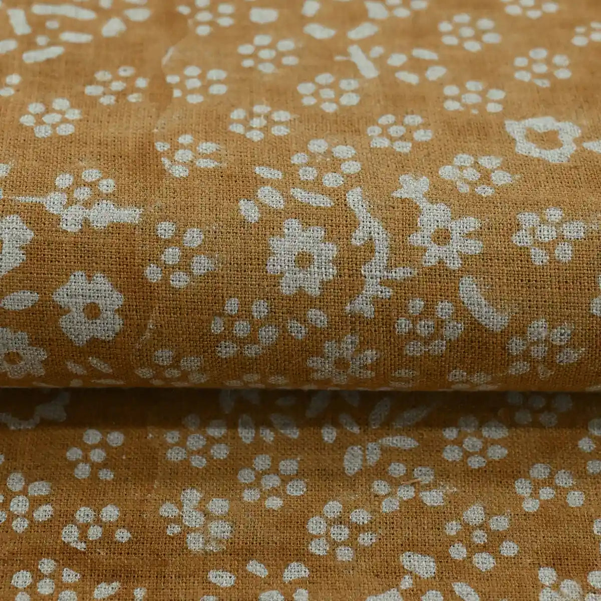 Lula Block Printed Linen Fabric