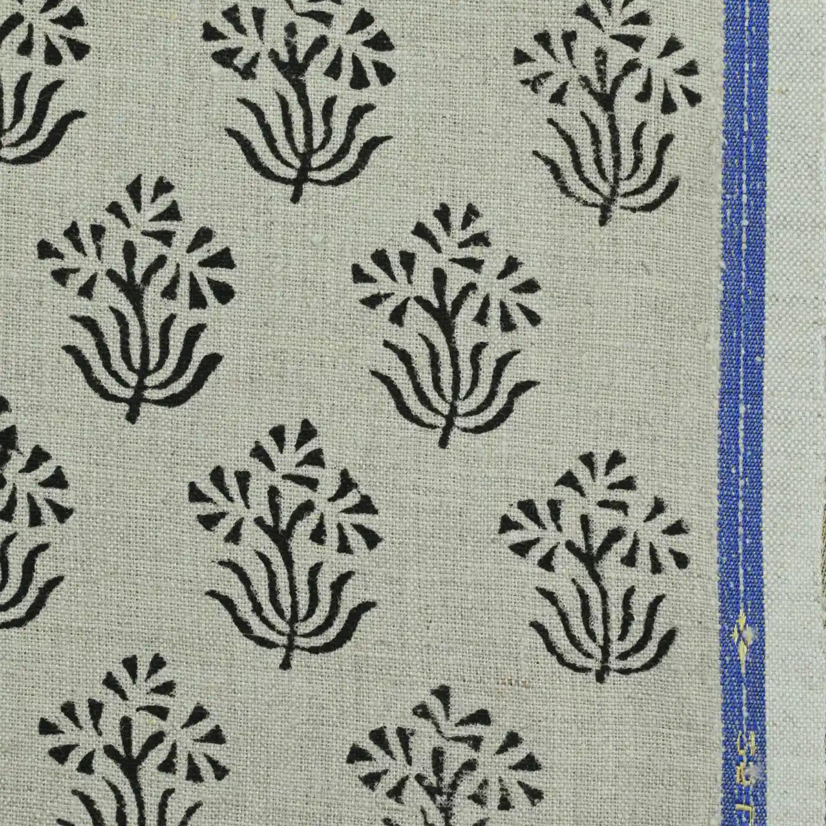 Aster Hand Block Linen Fabric