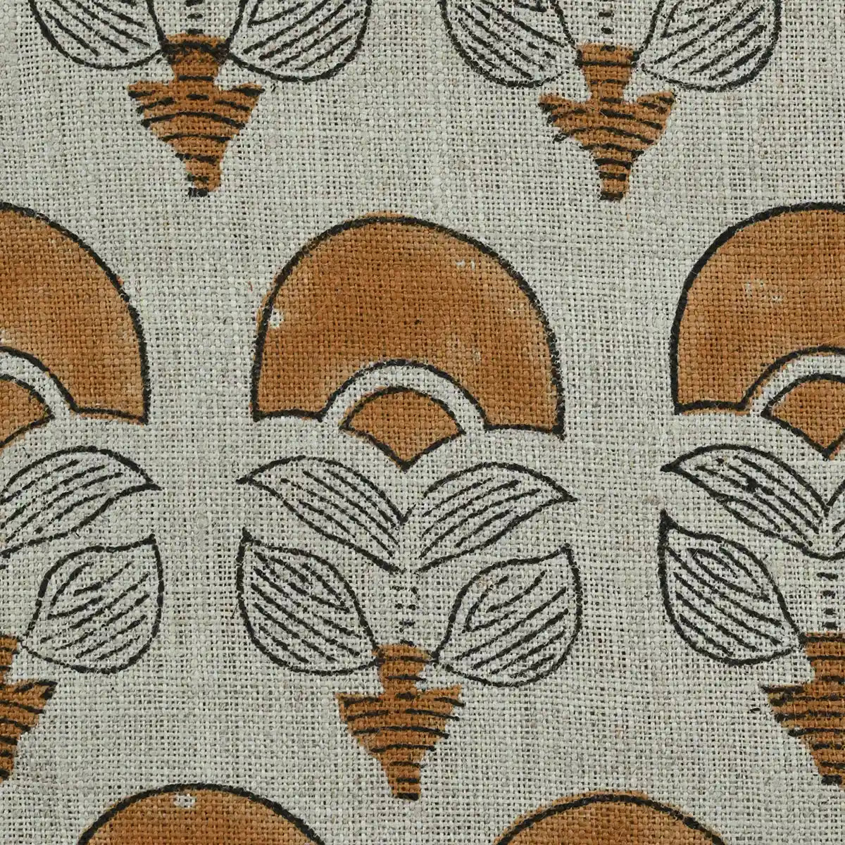 Hepburn Block Print Linen Fabric