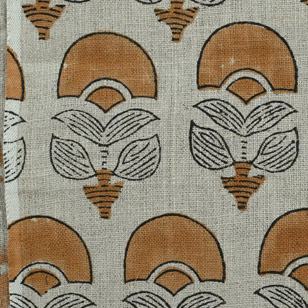 Hepburn Block Print Linen Fabric