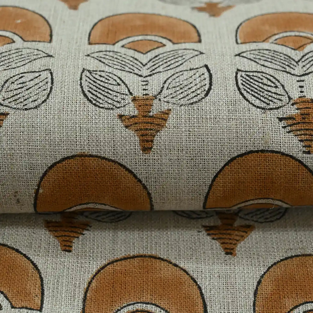 Hepburn Block Print Linen Fabric