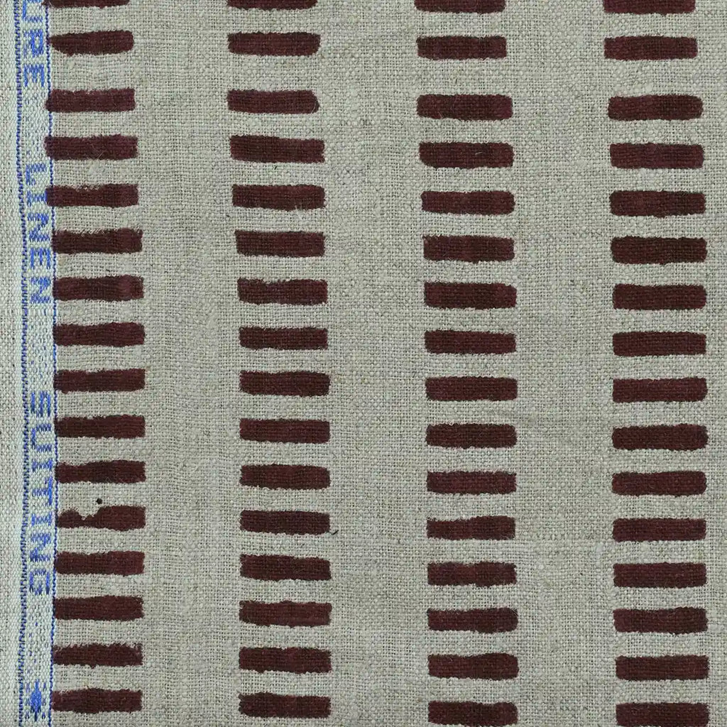 Vesper Indian Block Print Linen Fabric by the Yard