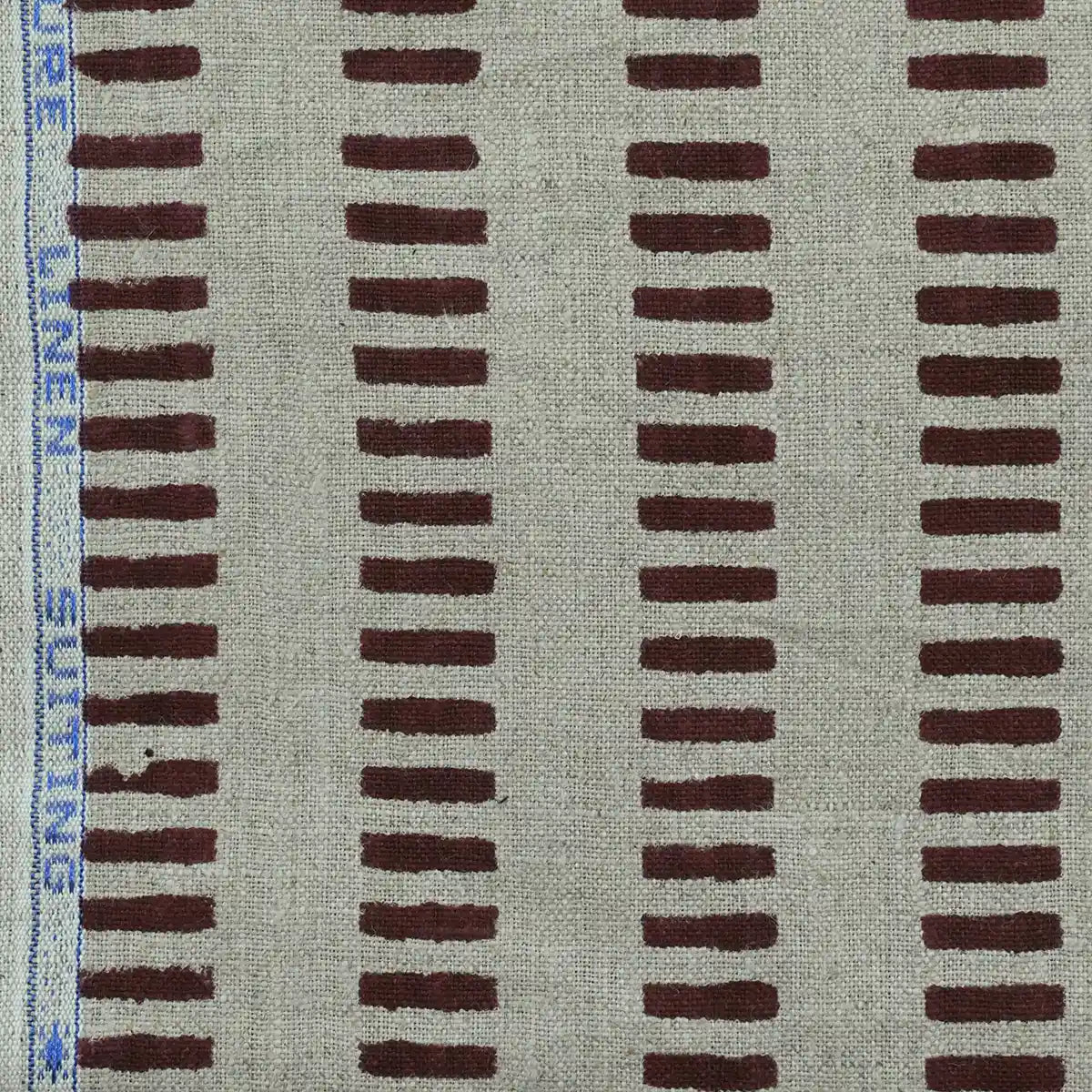Vesper Indian Block Print Linen Fabric by the Yard