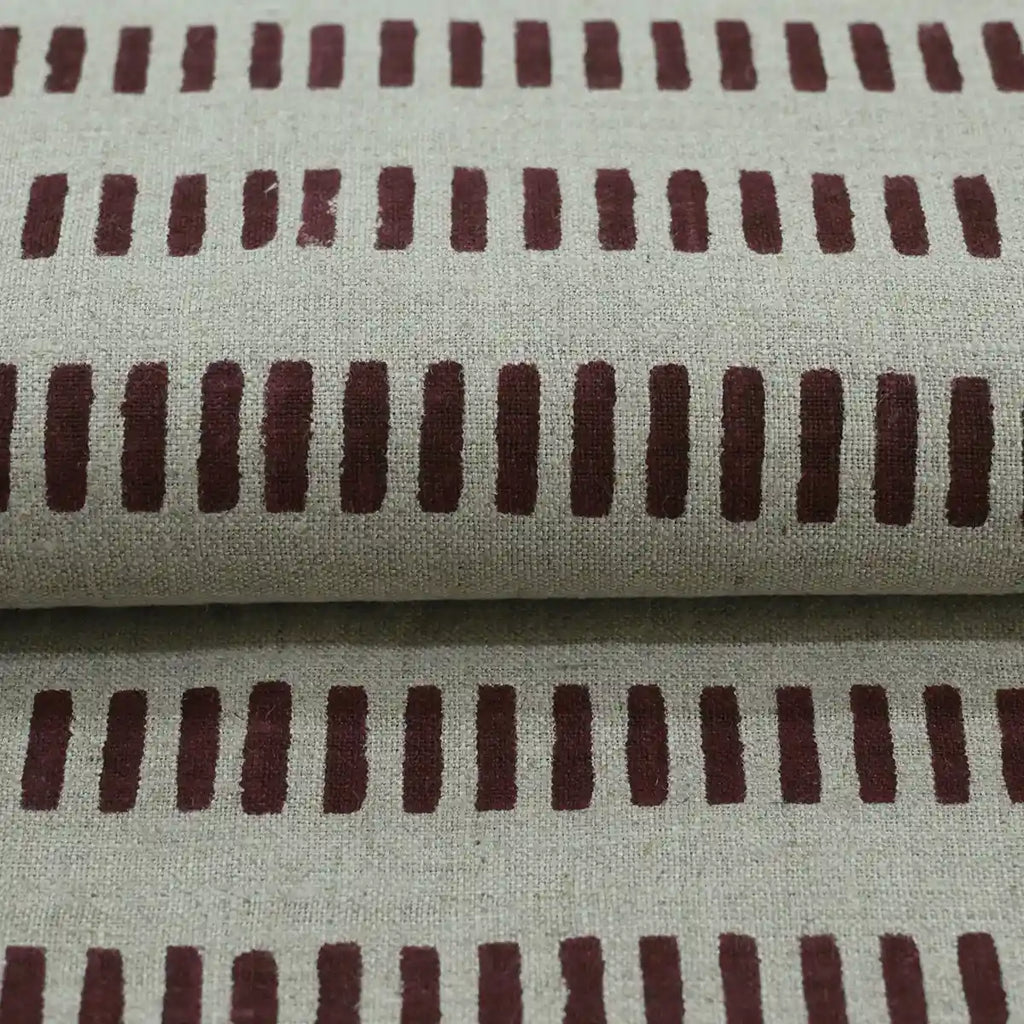 Vesper Indian Block Print Linen Fabric by the Yard