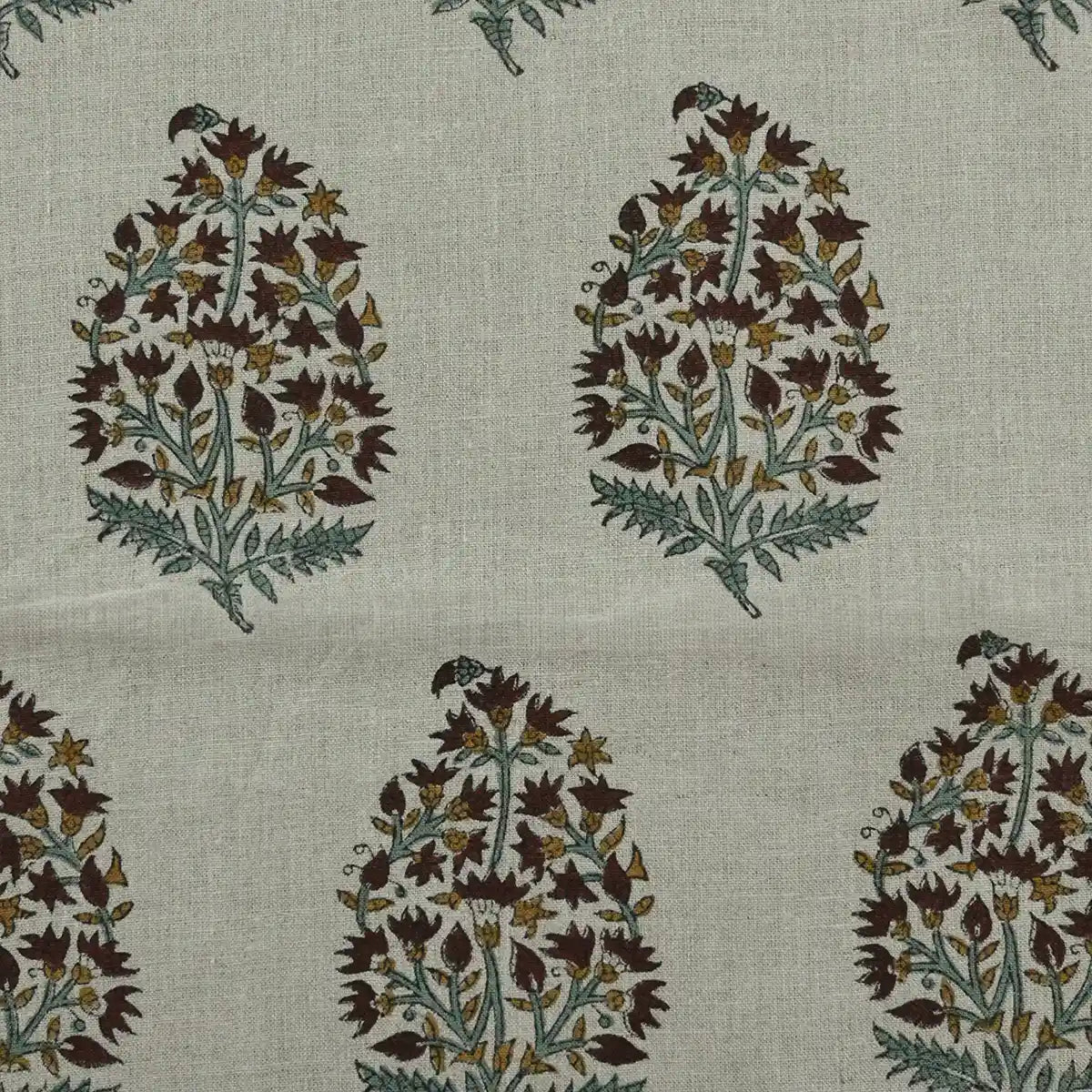 Brittany Hand Block Printed Linen by the Yard