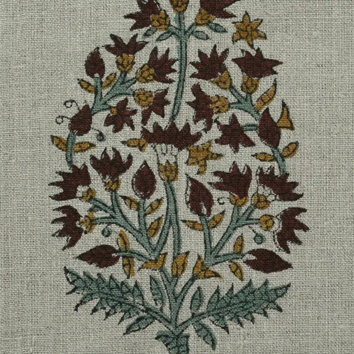 Brittany Hand Block Printed Linen by the Yard