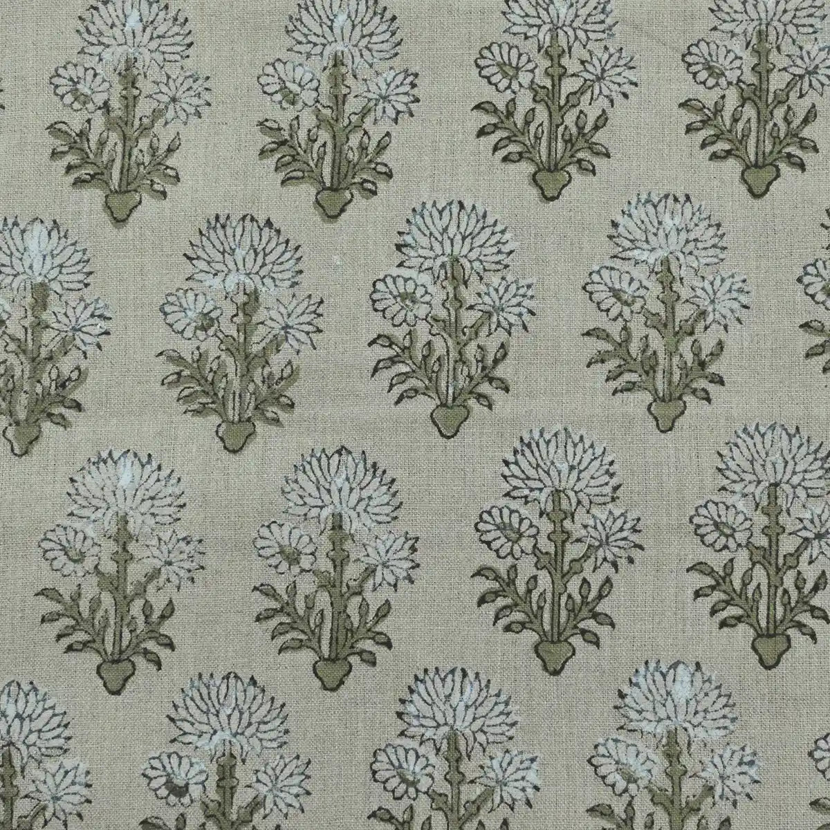 Sandra Hand-Block Printed Linen Fabric