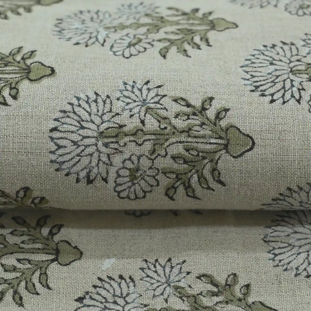 Sandra Hand-Block Printed Linen Fabric