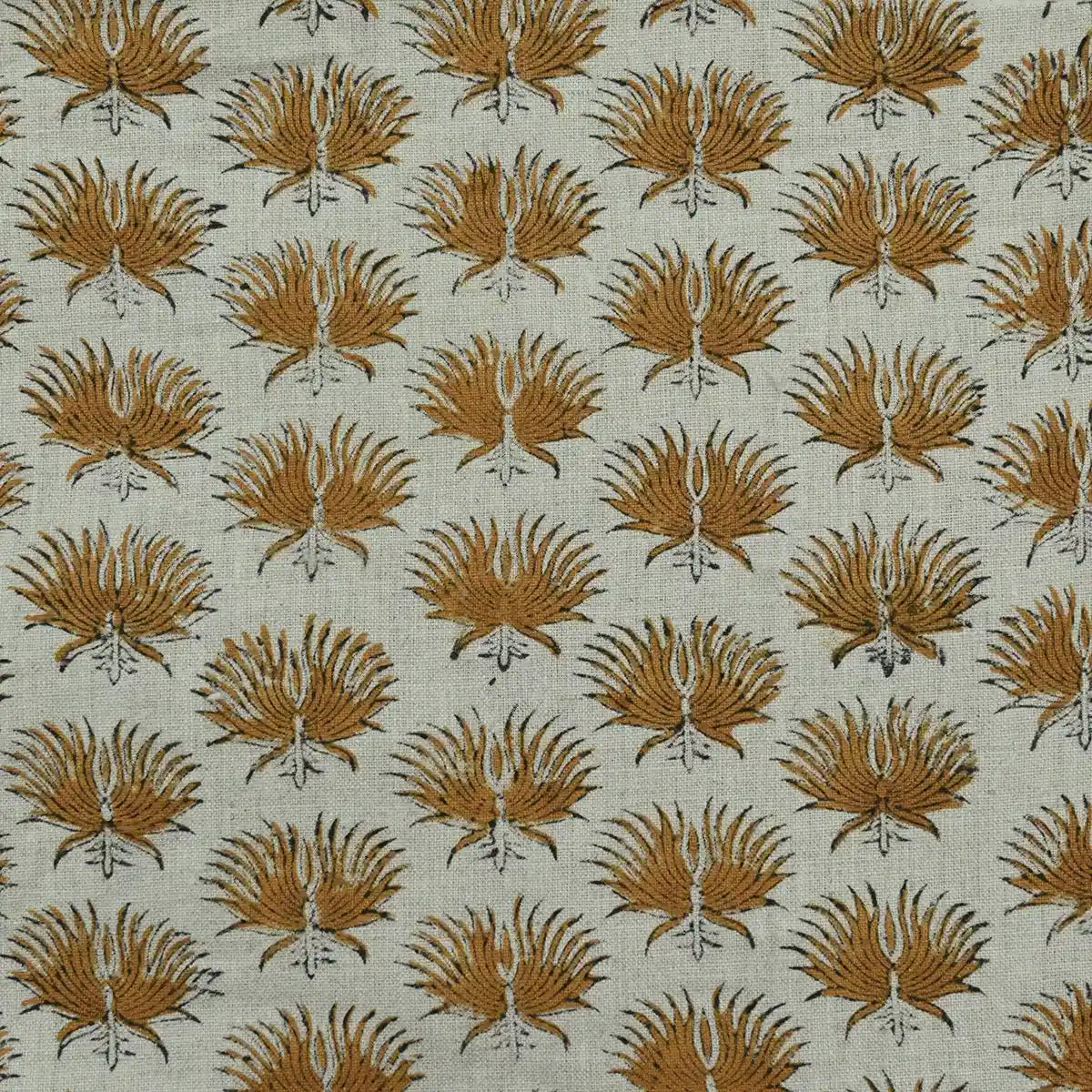 Pearl Hand Block Printed Linen Fabric
