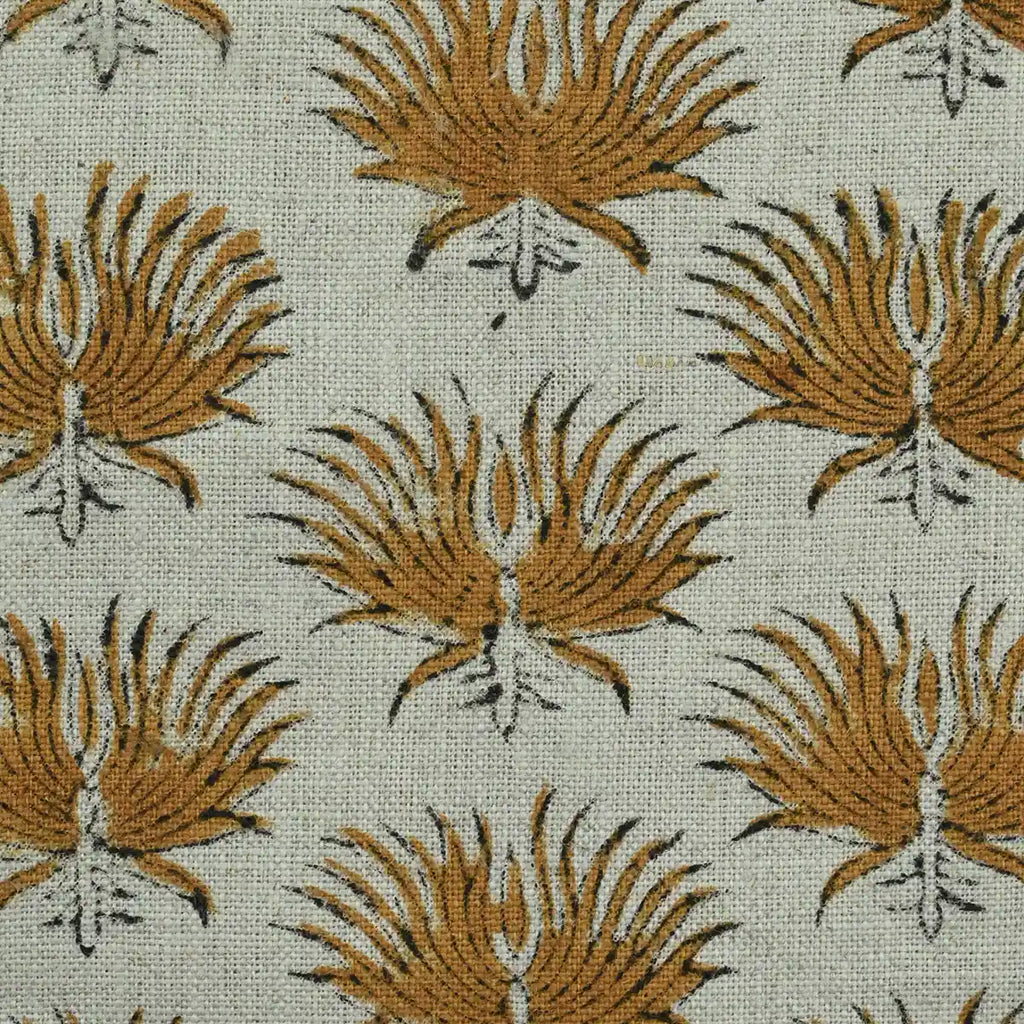 Pearl Hand Block Printed Linen Fabric