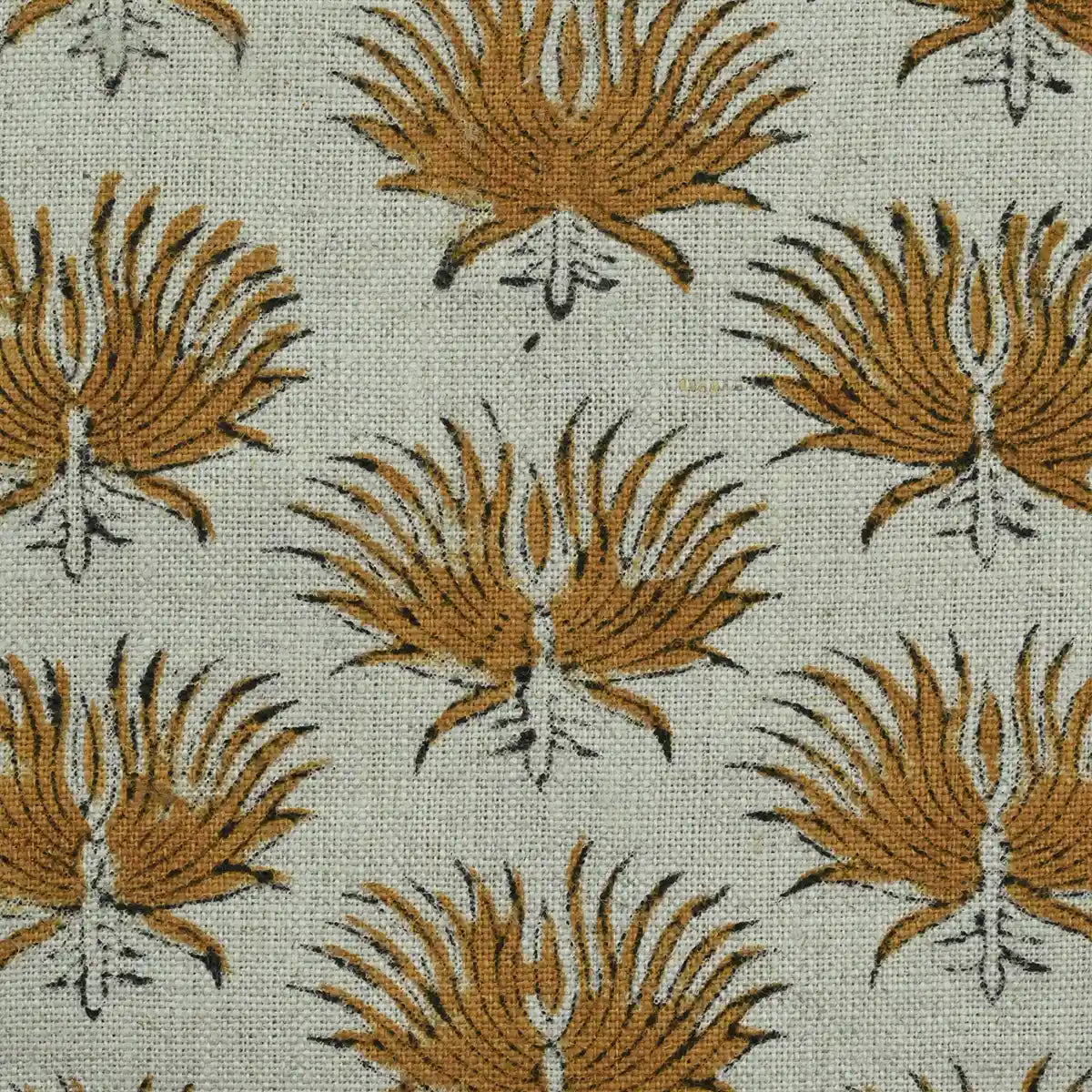 Pearl Hand Block Printed Linen Fabric