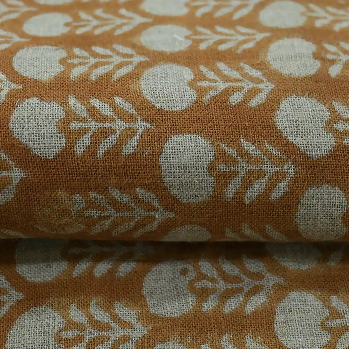 Edison Hand Block Printed Indian Linen Fabric