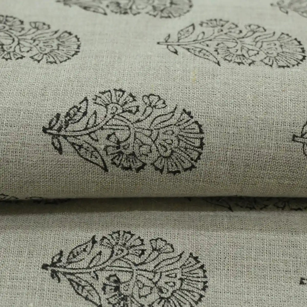 Thorian Block Printed Handloom Linen