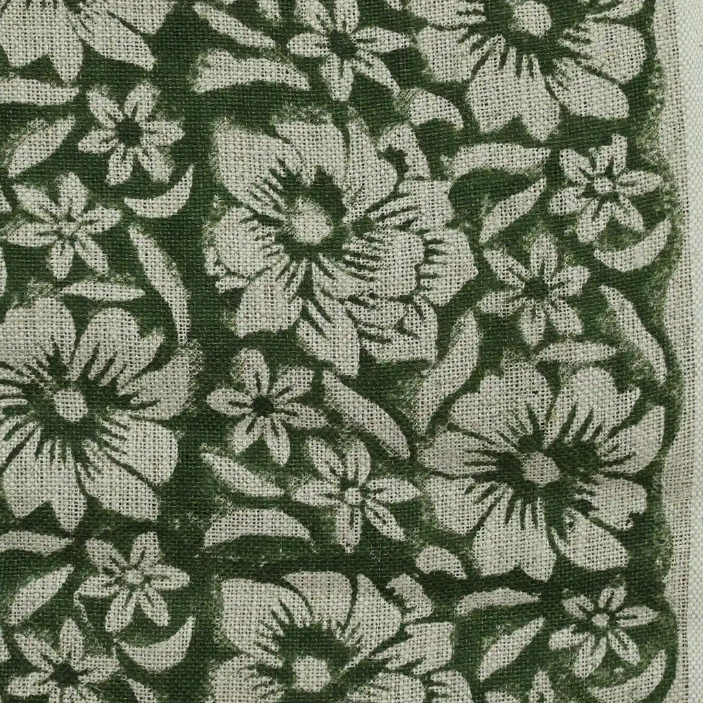 ZAFFRA Hand Block Print Designer Linen Fabric For Upholstery, Curtains