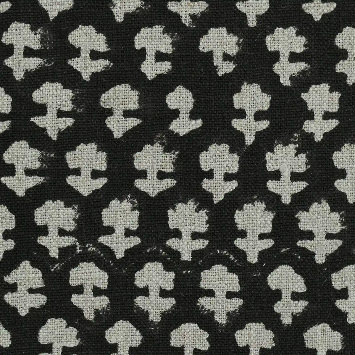 Anna Block Printed Linen Upholstery Fabric