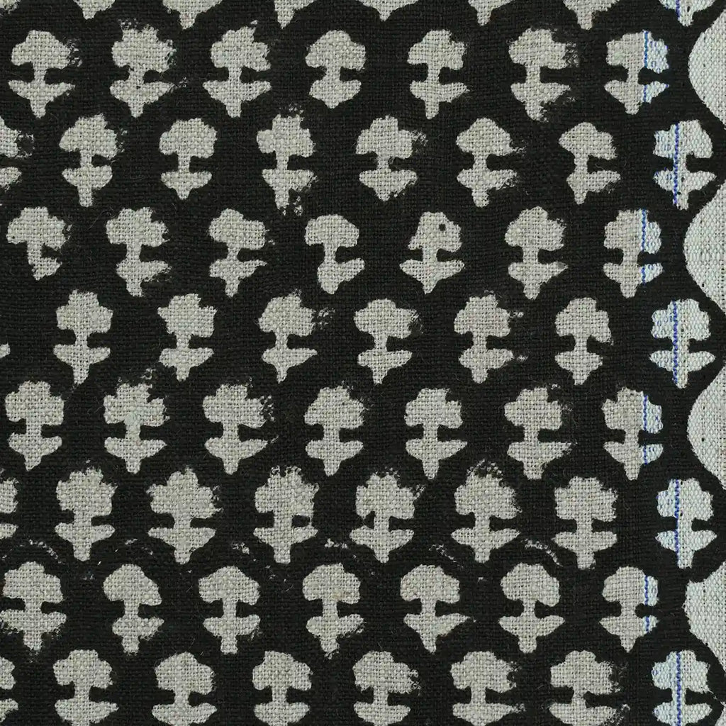 Anna Block Printed Linen Upholstery Fabric