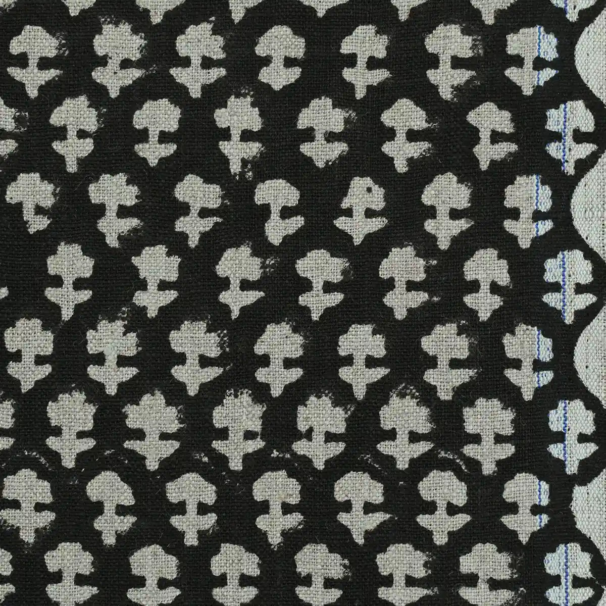 Anna Block Printed Linen Upholstery Fabric