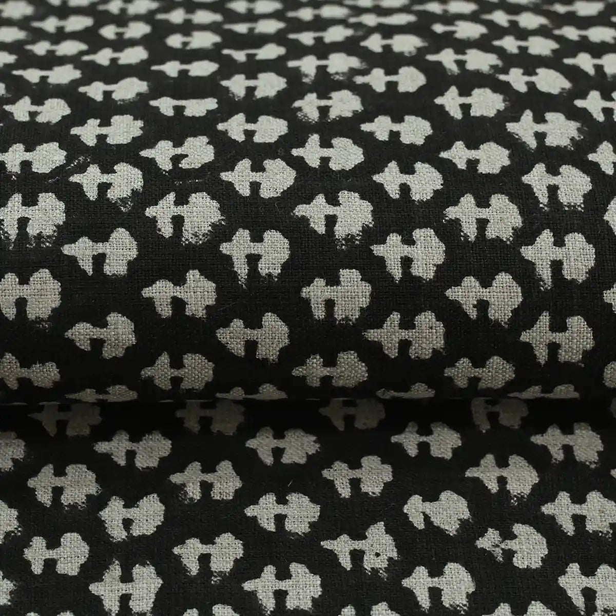 Anna Block Printed Linen Upholstery Fabric