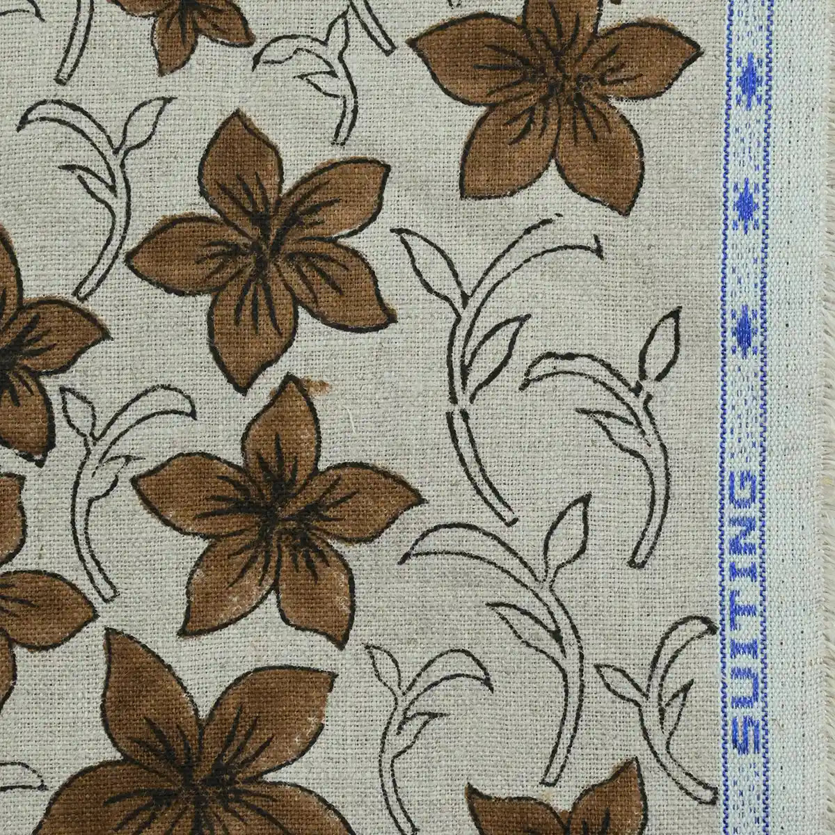Bob Linen Block Print Fabric by the Yard