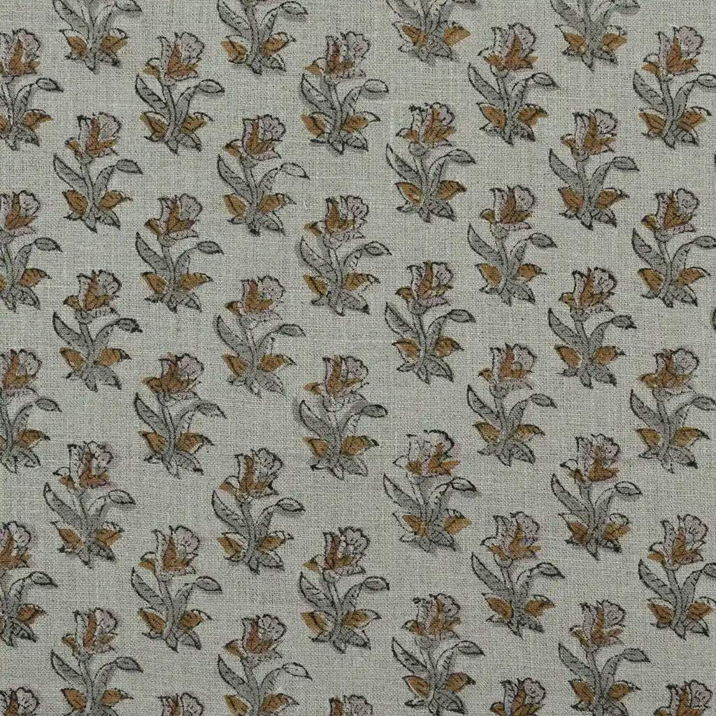 Petra Block Printed Linen Fabric