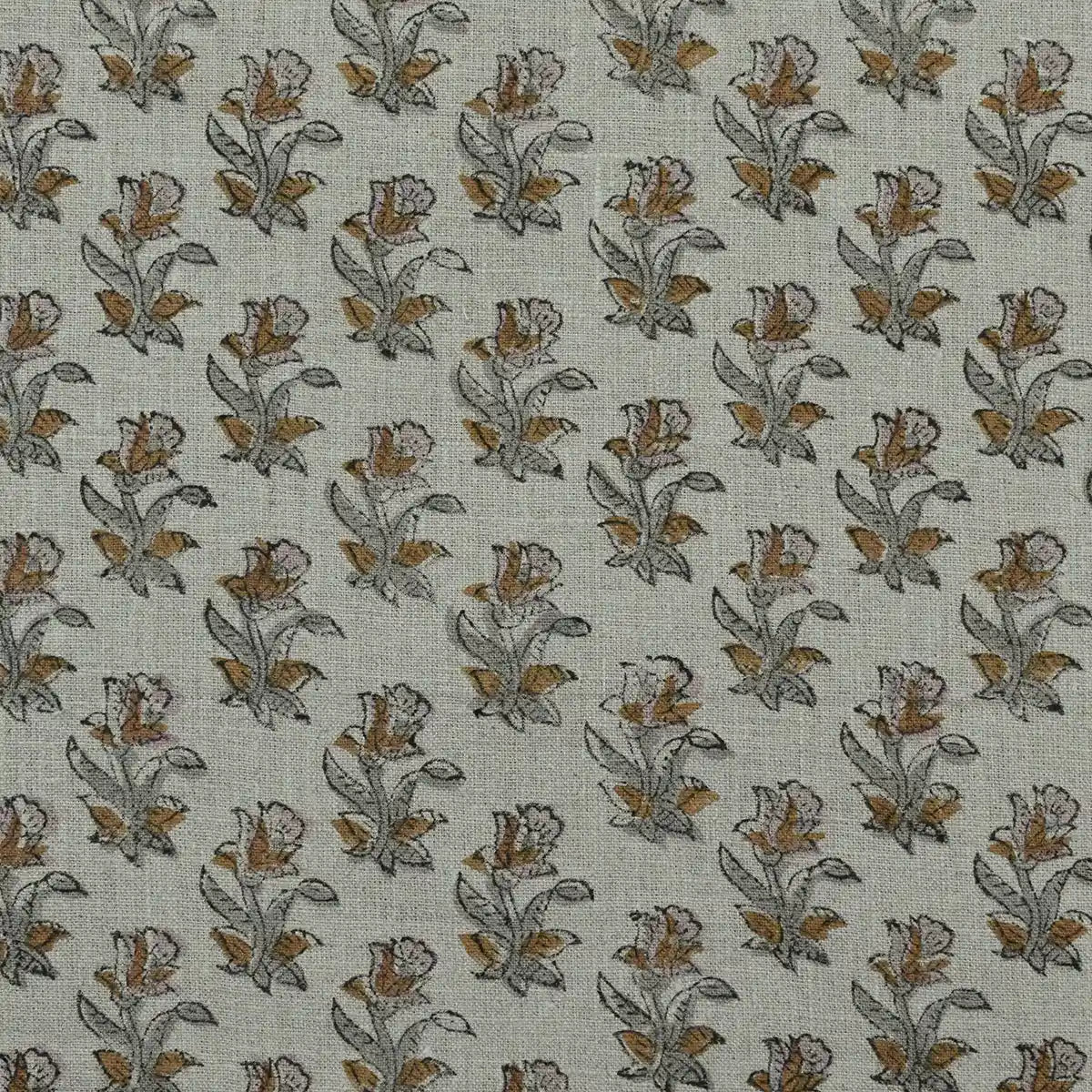 Petra Block Printed Linen Fabric