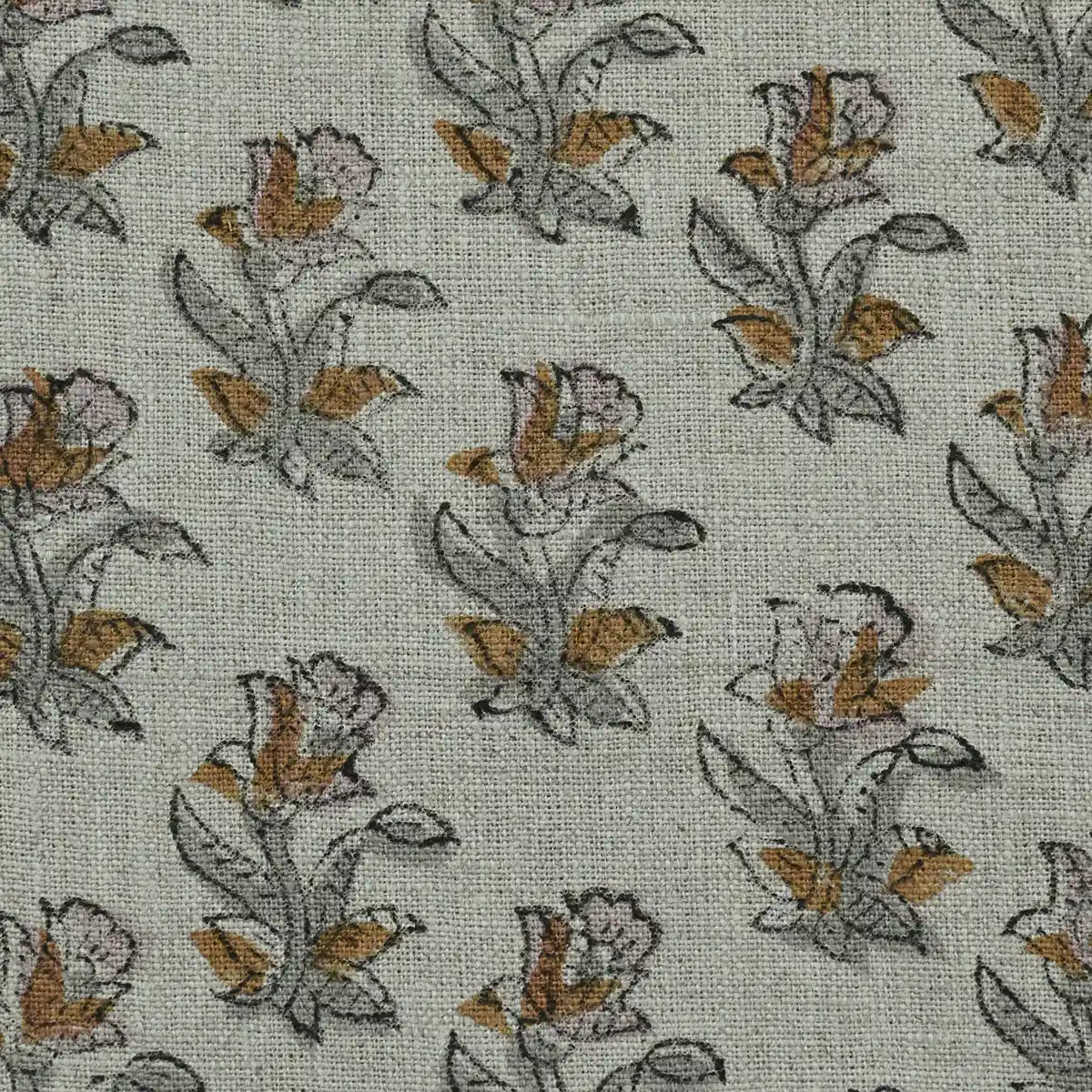 Petra Block Printed Linen Fabric
