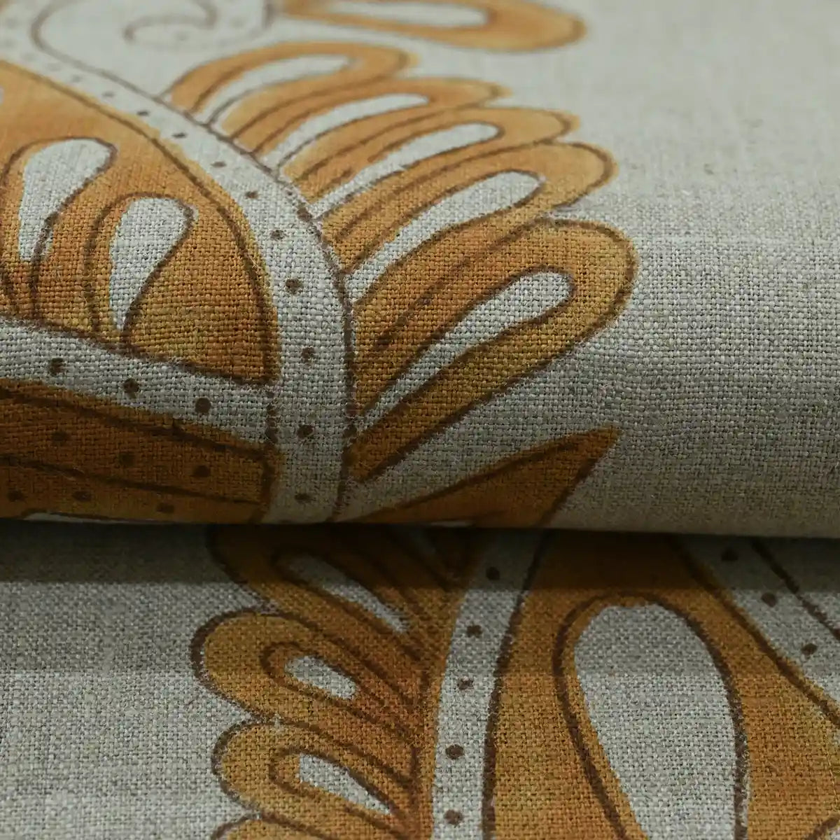 Amara Block Printed Linen Fabric