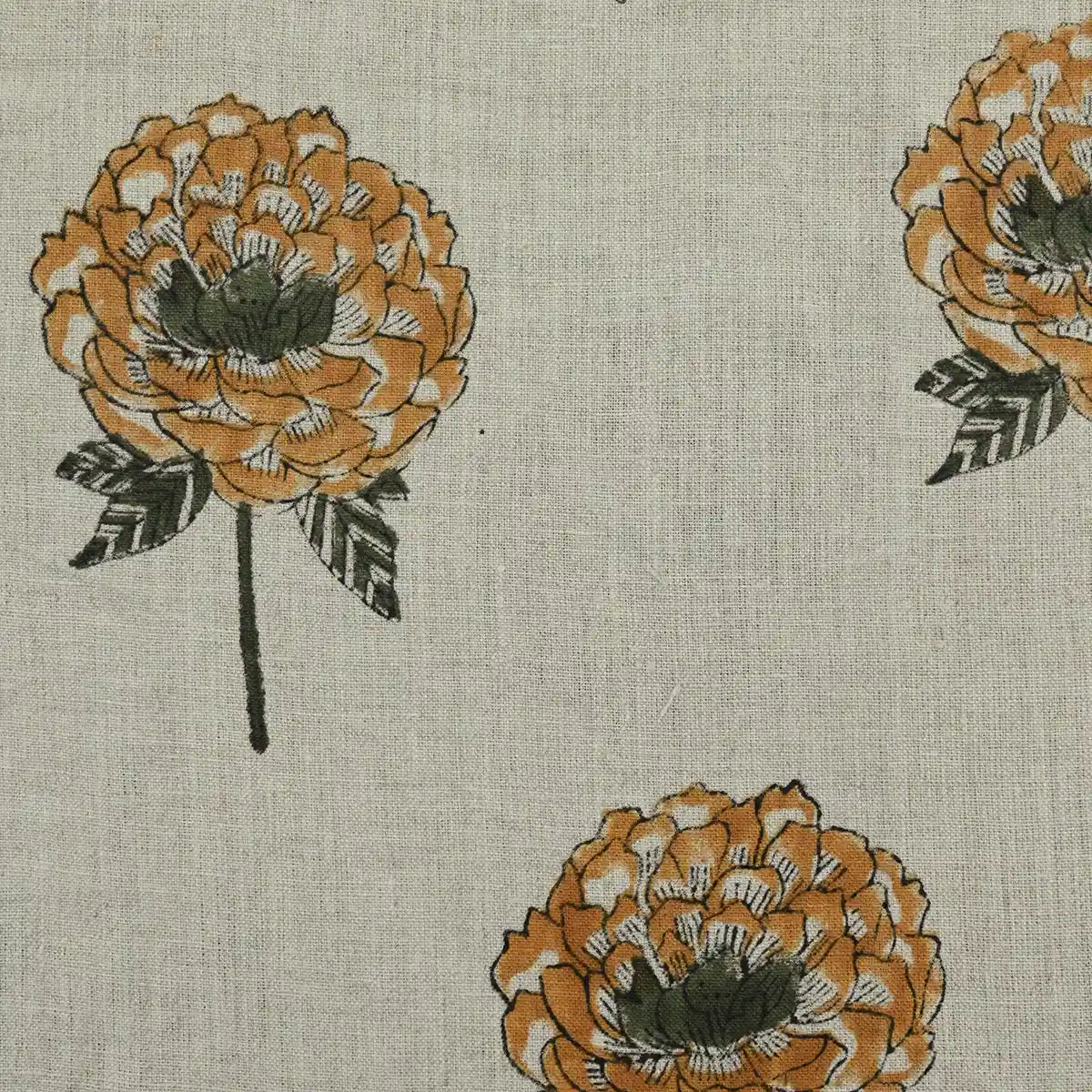 Ines Block Printed Linen Fabric