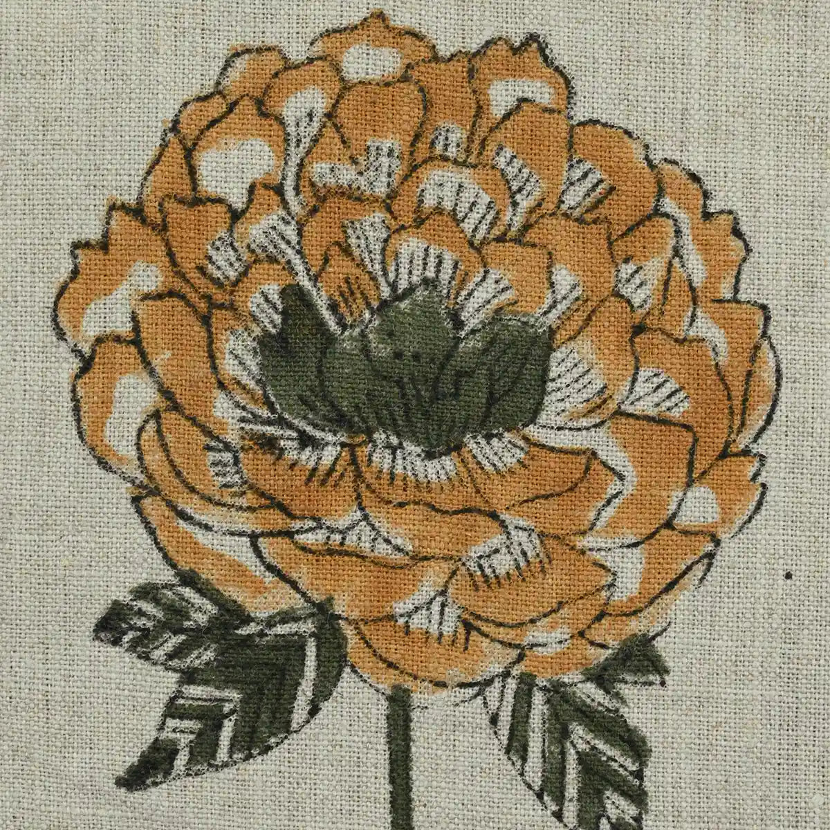 Ines Block Printed Linen Fabric