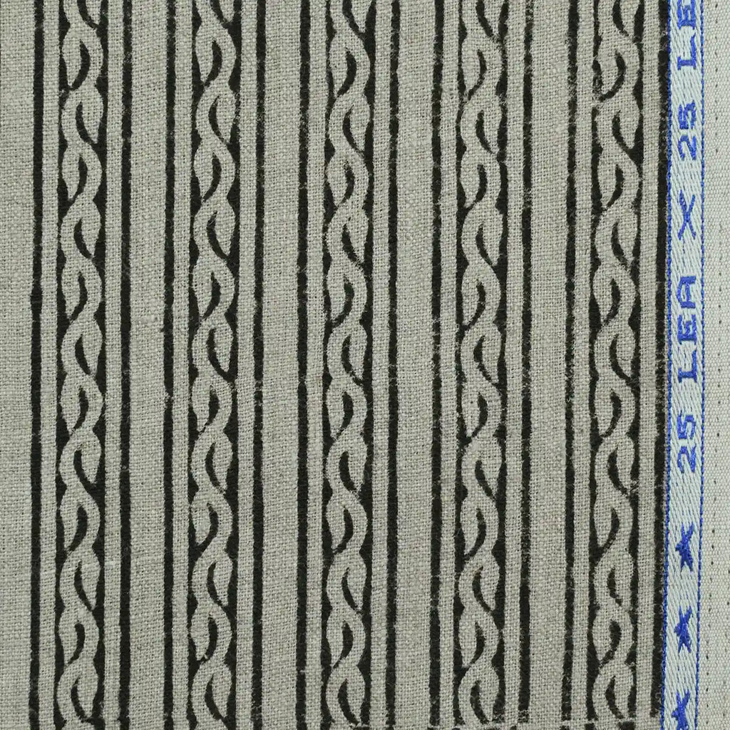 Gwen Hand Block Printed Upholstery Linen  Fabric