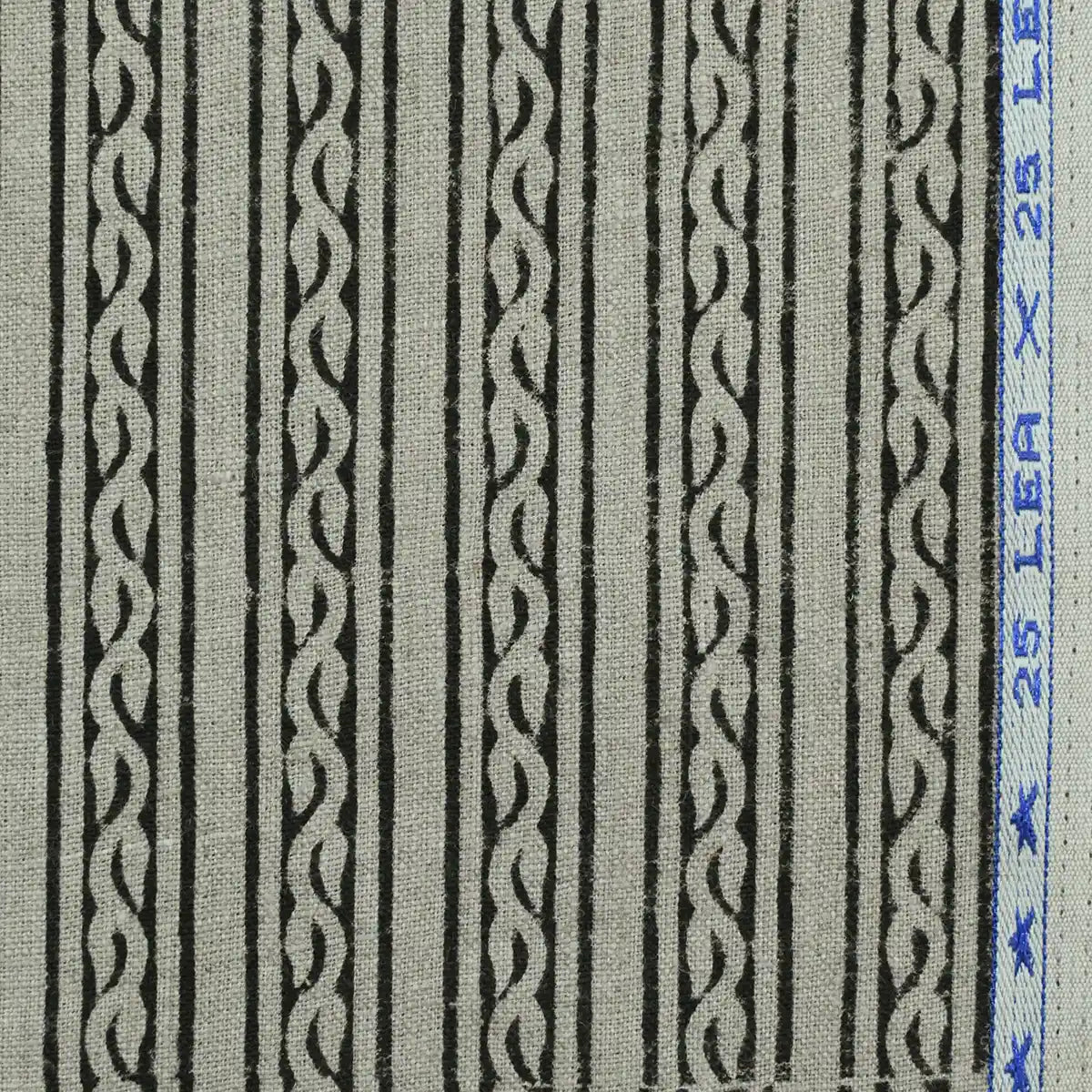 Gwen Hand Block Printed Upholstery Linen  Fabric