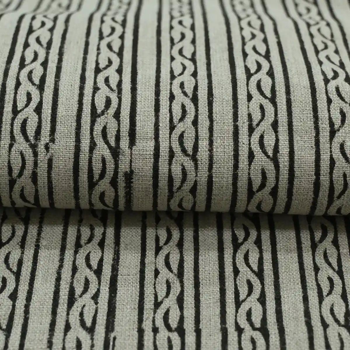 Gwen Hand Block Printed Upholstery Linen  Fabric