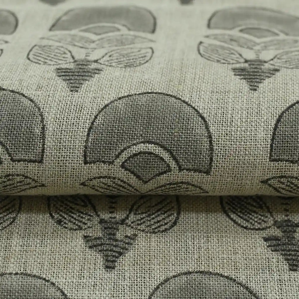 Hepburn Block Print Linen Fabric