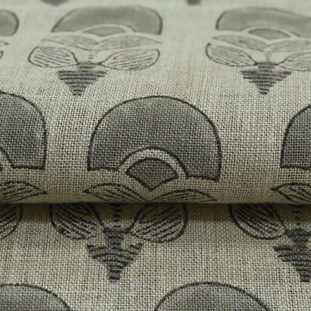 Hepburn Block Print Linen Fabric