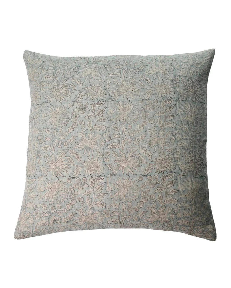 Aisling Botanical Print Icy Blue Pillow Cover 26" x 26" Double Sided Pillow Covers