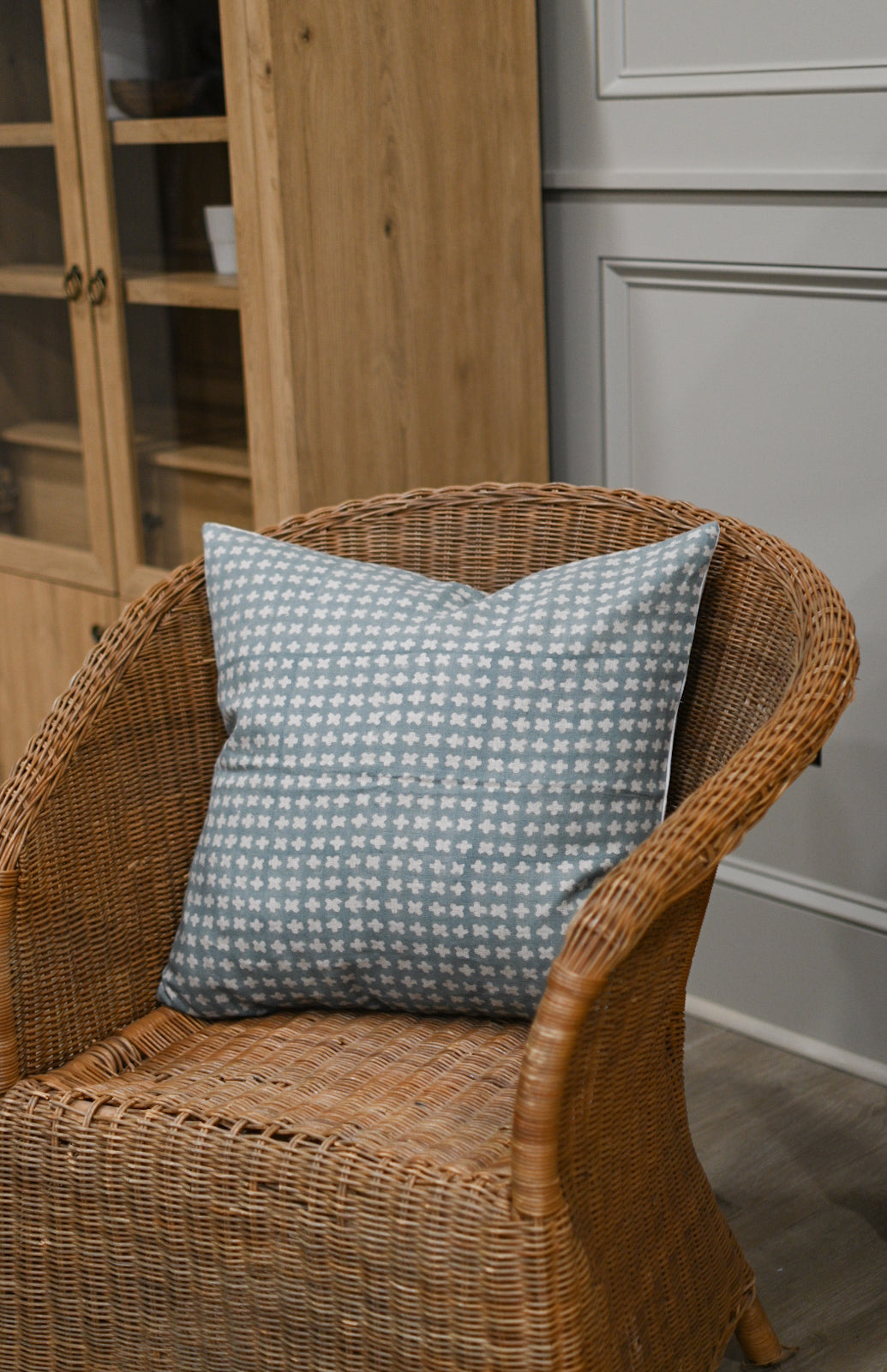 Andy Geometric Washed Aqua Pillow Cover Pillow Covers