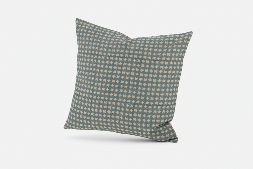 Andy Geometric Washed Aqua Pillow Cover 26" x 26" Double Sided Pillow Covers