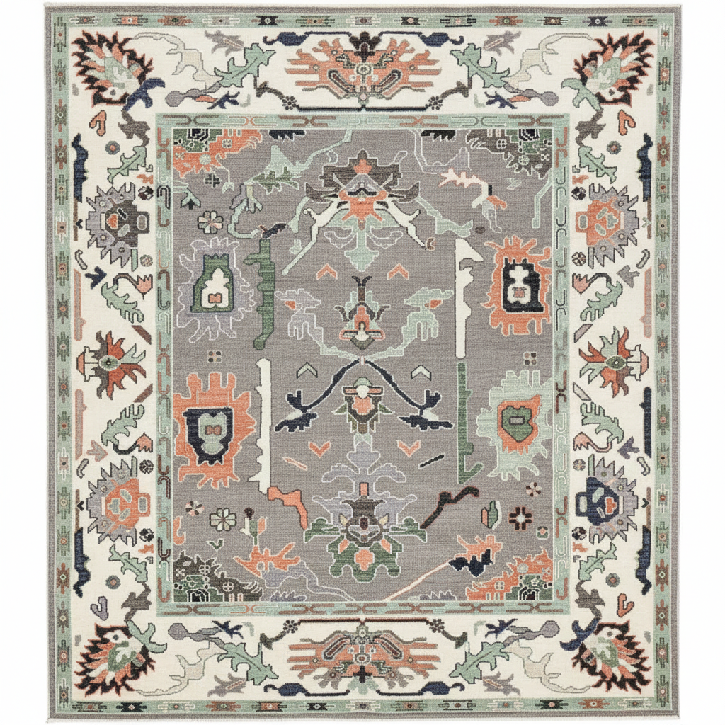 Asher Hand Knotted Oushak Rug 8' x 8' Hand-Knotted
