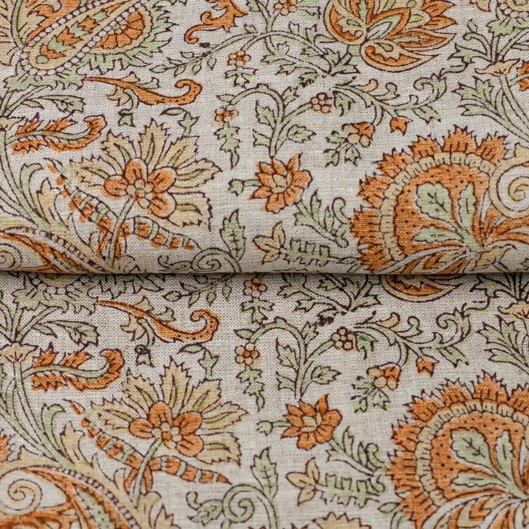 Autumn Briar Natural Linen Fabric by the Yard