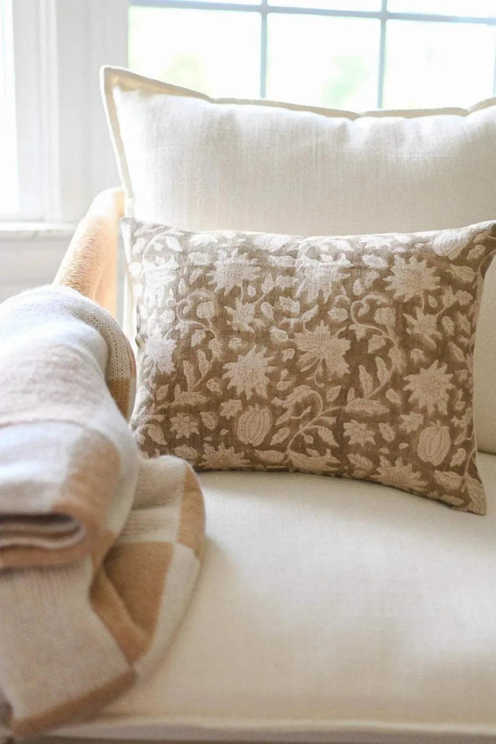 Molly Botanical Print Deep Caramel Pillow Cover Pillow Covers